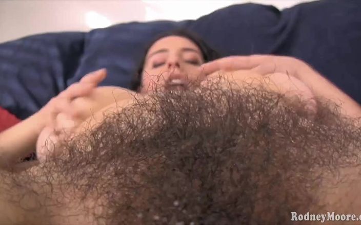 Horny Hairy Girls: Quiet hairy girl with huge tits sucks and gets cum...