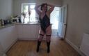 Horny vixen: British Tart Stripping in Pvc Boots and Stockings