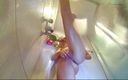 Regina Noir: Camera in the shower. Young nude girl rubs her body...