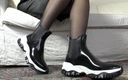 Lady Victoria Valente: Short Black Rubber Ankle Boots
