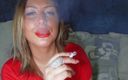 MILF MAFIA: Smoking British chav with red lipstick