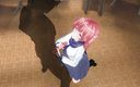 H3DC: 3D Hentai college girl jerk off cock to her teacher