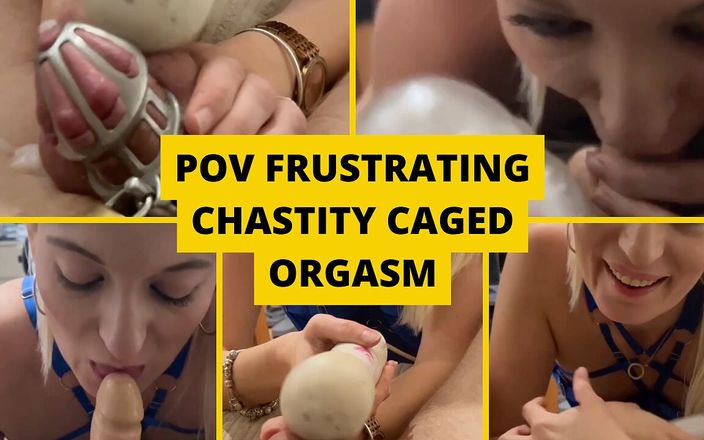 Mistress BJ Queen: POV Teased and Made to Cum in Chastity Cage