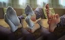 Teasecombo 4K: Japanese In Worn White Socks Showing Off Her Bare Soles