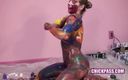 ChickPass Amateurs: Kinky coed Lina is covered in paint