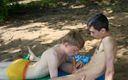 Matty and Aiden: Twinks Make Risky Blowjob on Public Beach Outdoors